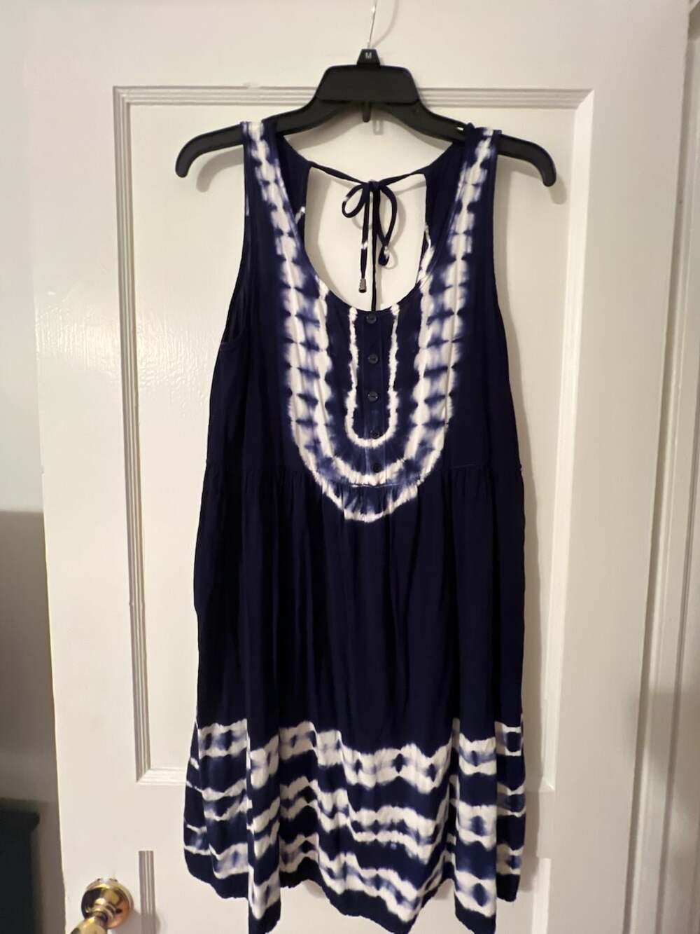 She + Sky Navy Tie Dye Sleeveless Babydoll Summer Dress